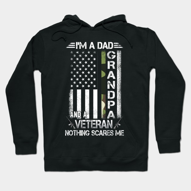 I'm A Dad Grandpa And A Veteran Nothing Scares Me Hoodie by Otis Patrick